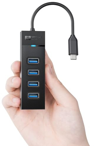 4-Port USB C Hub 3.0, Latenzfreier 5Gbps Verteiler, OTG Type C Datenhub Kompatibel Mit MacBook Pro/Air, Surface Pro, Mobile HDD, Flash Drives