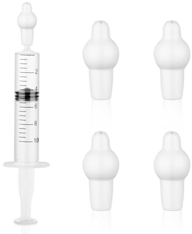 URAQT Nasendusche Ersatzkopf, 4 pcs Aufsätze Weiß Nasenspülsalz Silikon Tip, Nasenspülkanne Zur Nasenreinigung und Nasenspülung, Nasendusche für Erwachsene Baby und Kinder(Kürbiskopf,4 Loch)