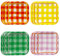 Talking Tables Platos a cuadros en naranja, amarillo, verde y morado, vajilla de papel colorido para Pascua, fiesta de cumpleaños, picnic, verano, paquete de 12, 18 cm x 18 cm, platos