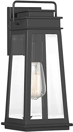 Savoy House 5-812-BK Boone Mission Traditional Clear Beveled Glass Outdoor Wall Lantern, 1-Light 60 Watt, 15 H x 6 W, Matte Black