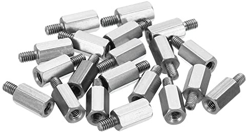 PATIKIL M2.5x8mm+4mm 20Pack Stecker-Buchse Sechskant Abstandshalter Edelstahl PCB Abstandshalter Schrauben für Hauptplatinen Computer Gehäuse Leiterplatten Elektronik