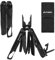 FLISSA Pince Multifonction en Acier Inoxydable 15 en 1 avec Découpage de Précision, Couteau Multifonction avec Etui Pince Scie Tournevis Lime Mousqueton pour Survie Camping Randonnée (Noir)