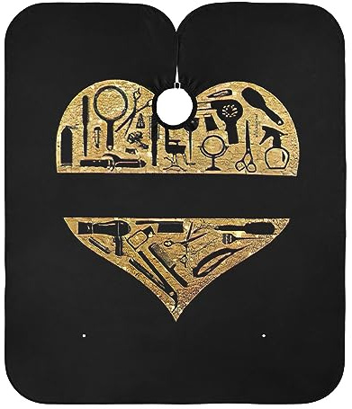 Roses and Skulls Haircut Bib Hair Capes for Salon Waterproof Capes Salon 64.9 In x 55.1 In, Friseurladen Logo Vintage 1, Einheitsgröße