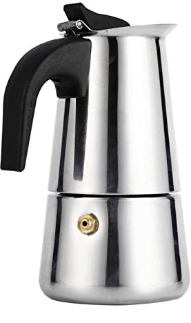 Gavigain Moka Pot Coffee, Stovetop Maker Edelstahl Italienische Kaffeemaschine Moka Pot Induktion - 100ml/200ml/300ml/450ml Edelstahl Moka Pot Coffee Maker Stove Home Office Use(450ml)