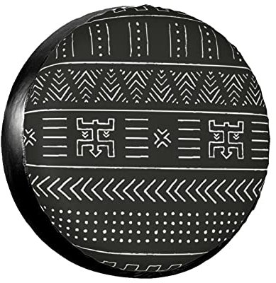 Reifentaschen Peru Black East White Tribal Mit Geometrischem Peruanisch-Afrikanischem Mexikanischem Druck Sauberen Reifentasche Uv-Schutz Reifenabdeckungen Für Trailer SUV Auto 17inch