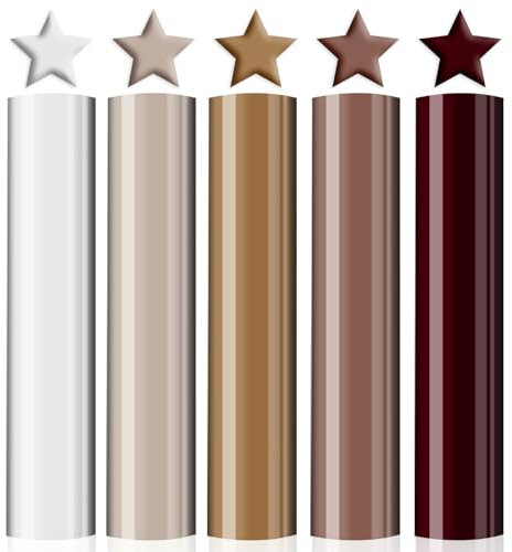 MJARTORIA Plotterfolie Textil Flockfolie für Plotter, Braun Schaumstoff 3D Flockfolie Plotter Textil Puff Vinyl, Vinylfolie Transferpapier zum Aufbügeln Plotter für DIY T-Shirt Stoffe Leder (Braun)