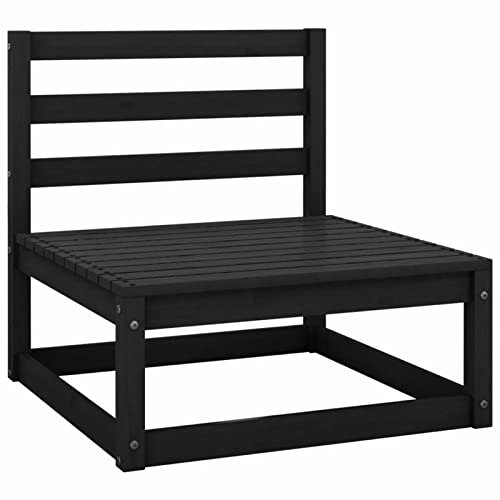 ZEYUAN Canapé Central de Jardin Noir Bois de pin Massif,Housses De Canapés De Jardin,Housse Protection Canapé,Housse Canape Exterieur