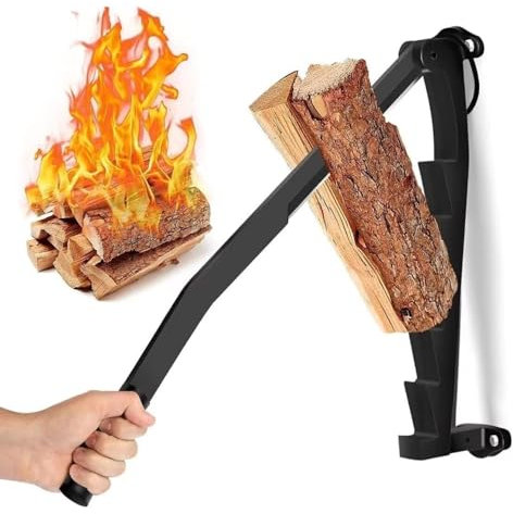 Wall Mounted Wood Splitter,Portable Log Splitters,Lever Style Cutting Design Log Splitter For Camping,Barbecue,Outdoor Gatherings,Etc