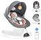 BlundiQue dondolo bambini elettrico con app mobile e telecomando, sedia elettrica per bambini Swing con cablaggio di sicurezza a 5 punti 5 Amplitudini Swing 3-Stage Timer Bouncer elettrico(grigio)
