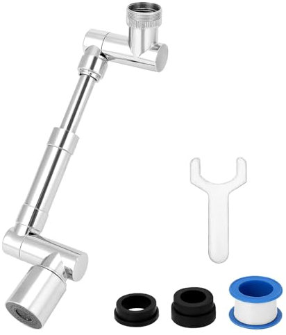 QWORK® Faucet Extender Swivel Faucet 1440 Degree Tap Extender, 2 Spray Mode Water Flow Aerator, for Kitchen Sink, Bathroom