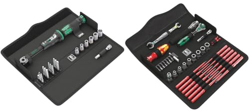 Wera Click-Torque A 6 Set 1 Adjustable Torque Wrench Set, 1/4 Hex Drive, 2.5-25 Nm, 20pc, 05130110001 & 135926 Kraftform Kompakt W1 Maintenance Kit, Silver