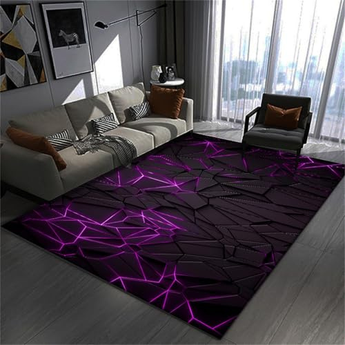 RUILBJ Gaming Teppiche 3D Visual Cool Line Style Decorative Carpet, rutschfeste Bodenmatte Wohnzimmer Sofa Tisch Teppich, Geeignet Für Teenager Schlafzimmer E-Sport Zimmer (Farbe 4,160x230 cm)