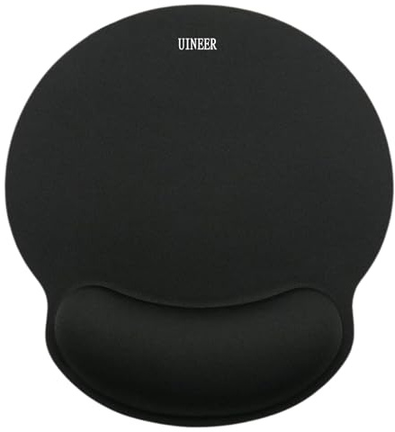 Uineer Handgelenk-Mauspad, Silikon, rutschfest, für Computer, Büro, einfache Leder-Mauspads (Schwarz)