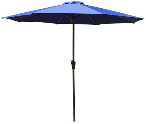 2,7 m großer Outdoor-Terrassenschirm mit Kurbel und 8 Rippen, Eisen, Markttisch, Gartenschirm für Balkon, Pool, UV-Schutz, Sonnenschutz für zusätzlichen Schatten