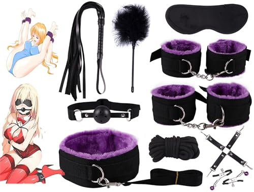WreGmgg Fitness Training Zubehör Set, komplettes Training, 10-teiliges Set, lila Nylon, verschleißfest und rutschfest, Standardgröße, originelles Geschenk für Heimgymnastik, Gym-Z