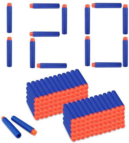 Chiluxendo 120 Stück Pfeile, Munition, Soft Darts Pfeile Refill Bullets, Schaumstoff Munition, Refill für Draußen und Familie, Toy Gun