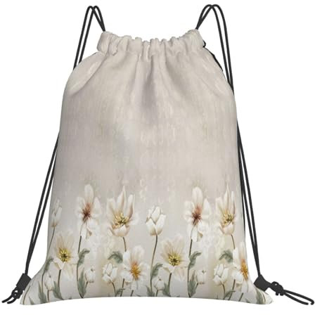 Turnbeutel Elegante Blumen Vintage Country Französisch Blumen Einkaufsbeutel Mit Kordelzug Gym Bag Verstellbar Sportbeutel Für Damen Herren Schwimmen 36X42Cm