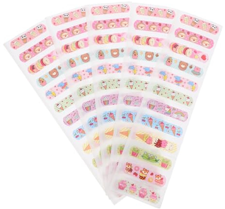 Vendajes Adhesivos Transpirables E Impermeables para Niños 50piezas Pe | Diseño Simple, Ajuste Cómodo y Práctico, Buen Sellado, sin Irritación Cutánea, Formato para Uso Diario Estilo Aleatorio