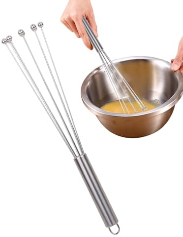 Husoiuy Fouet À Billes En Acier Inoxydable | Batteur À Œufs Manuel | Fouet À Ballon De Cuisine | Mélangeur De Cuisine - Pour Œufs, Farine, Viande, Gâteau, Cuisson, Assaisonnement, Mélangeurs Manuels