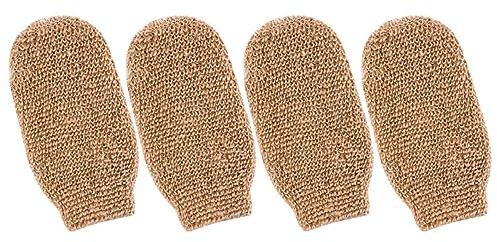 Healeved 4pezzi Guanti Esfolianti Corpo da Doccia Guanti da Bagno per Scrub Rimozione Cellule Morte Schiuma Ricca Utilizzo Viso Corpo Schiena Piedi