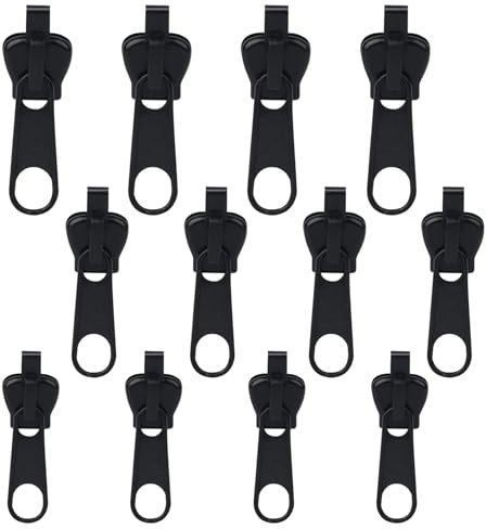 12 Stück Reißverschluss Reparatur Set, Reisverschluss-Zipper Ersatz, Abnehmbare Reißverschluss Zipper, Metall Reisverschluss-Reparaturset, Fix Reißverschluss Zieher, für Mantel, Koffer, Rucksäcke