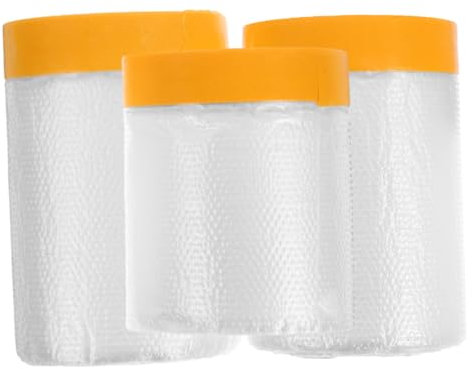 Homoyoyo 3rollos Cubierta De Plástico Para Pintores De Protección Para Pintura De Automóviles Mobiliario y Paredes Film Adhesivo Preencintado Para Proyectos De Pintura