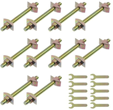 Semetall 10 Sets Countertop Connector Bolts,M8×100mm Table Top Fasteners,Joint Connectors Drawbolt Pack,Miter Draw Bolt and Zipbolt for Wide Range of Furniture Panels