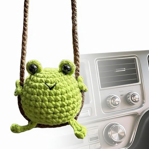 Frog Car Hanging Ornament, Handmade Frog Car Decor, Rear View Mirror Pendant, Cute Frogs Car Accessories, Perfect Passed Driving Test Gift for New Drivers