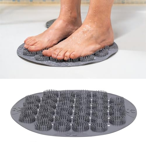 Tappetino Bagno Doccia Vasca Antiscivolo Rotondo con Ventose e Superficie a Rilievo - Tappeto Antiscivolo Vasca per Maggior Sicurezza e Comfort sotto la Doccia