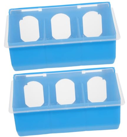WOONEKY 2pcs Pigeon Feeding Bowl Multifunctional Bird Food Feeder Lid Three and Grit Bird Cage Easy to Clean and Maintain