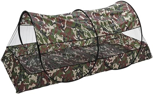 MIAOLLUN Tragbares Camping-Pop-Up-Zelt Weiches bequemes Mesh-Zelt Faltbares Moskitonetz für Bett Camping Reise Terrasse Camouflage,220cm*100cm*73cm