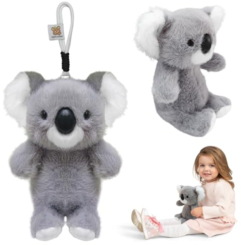 MeYuxg Koala Schlüsselanhänger 15 cm – Weiches Stofftier, Lebensechtes Koala Plüschspielzeug für Kinder & Erwachsene, Geschenk zum Reisen & Geburtstag