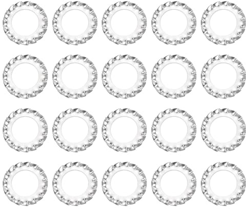 QUARKZMAN 50Pcs M10 Rondelles À Dents Externes 304 Argent | Rondelles Étoiles Anti-Desserrage, En Acier Inoxydable, À Dents Serrure Rapide