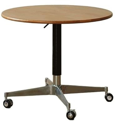 Tavolino Da Caffè Tavolino da caffè nordico regolabile in altezza con rotelle, finitura in legno di ciliegio giapponese, tavolino rotondo piccolo, soggiorno e laterale for divano aDa Salotto
