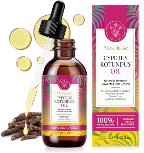 Cyperus Rotundus Oil, 60ml Aceite Cyperus Rotundus, Reduce el crecimiento del exceso de pelo en el cuerpo, hidrata y calmante la piel, Aplicable a todos los tipos de piel