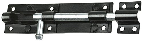 Homezone Shed Gate Bolt, 4, 6, 8 Brenton Bolt Heavy Duty Sliding Padlock Gate Door Available In Black or Zinc (6, Black)