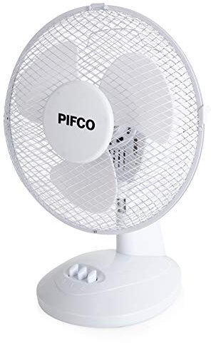 Pifco P52004 Desk Fan, 2 Speed Settings, Adjustable Tilt with Oscillation Function, Anti Slip Feet, 9 Inch, White