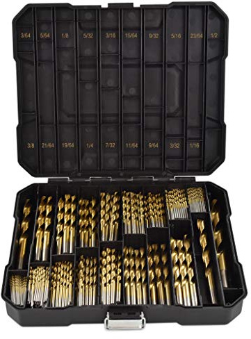 Segomo Tools 230 Stück 135 Grad High Speed HSS Titan Spiralbohrer | Bohrer Set für Metall | Kobaltbohrer Set | Bohrer Set | Set HSS Titan beschichtet Bohrer - DB230