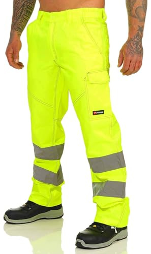 Mivaro Warnschutzhose, Lange Warnschutz Arbeitshose, EN ISO 20471 Klasse 2