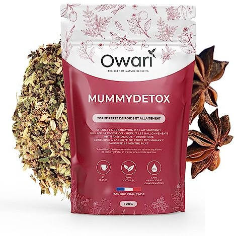 OWARI MUMMY DETOX - Tisane Allaitement - Infusion Avec Fenouil Pour Stimuler la Production de Lait Maternel - Tisane Allaitement Anti Colique Pour Post Accouchement - Tisane Vrac 100gr