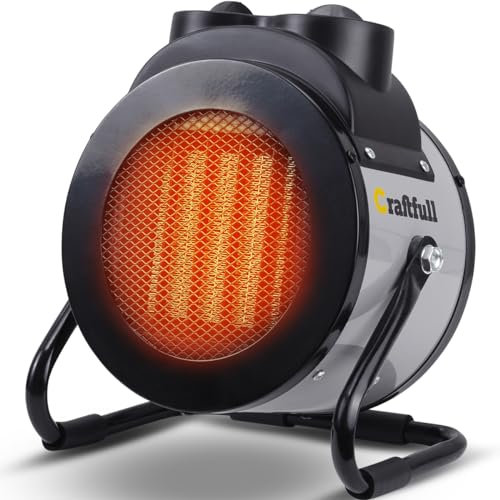 Craftfull Heizlüfter Bauheizer HL1000 | 𝟯 𝐉𝐀𝐇𝐑𝐄 𝐆𝐀𝐑𝐀𝐍𝐓𝐈𝐄 - Keramik Heizstrahler - 2000 Watt - Elektroheizung energiesparend - Elektroheizkörper - Elektroheizer Outdoor (2000 Watt)