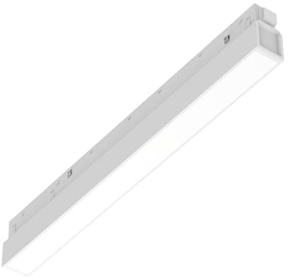 IDEAL LUX Sistema luce binario EGO WIDE 07W 3000K ON-OFF WH, Sistema a rotaia, Illuminazione modulare, Dispositivo su binario, 28x2h4 cm, Bianco