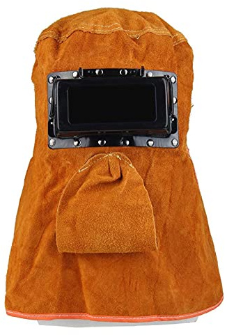 Welded Breathable Helmet Solar Auto Darkening Filter Lens Welder Leather Hood Welding Breathable Helmet Yellow Head-Mounted Leather Hood Grinding Solar Auto Darkening Welding Helmet Mask (Color : Cle