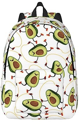 KoNsev Funny Cartoon Avocados Laptop-Rucksack, Reiserucksack, Arzttasche, schwarz, Rucksack, stilvoll, leicht und funktional, Schwarz , S