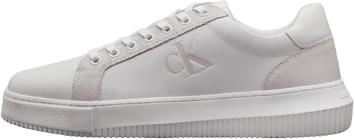 Calvin Klein Uomo Sneakers con Suola Preformata Chunky Authentic Scarpe, Bianco (Bright White/Creamy White), 45