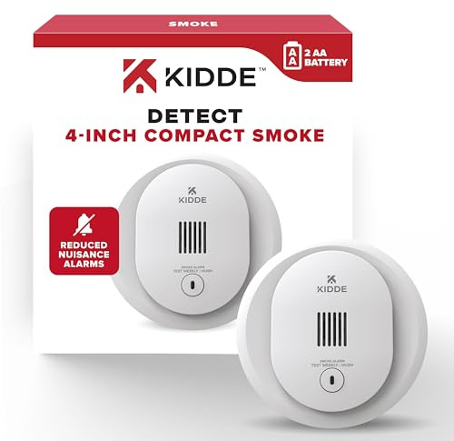 Kidde Compact Smoke Detector, AA Battery-Powered, 10SDR