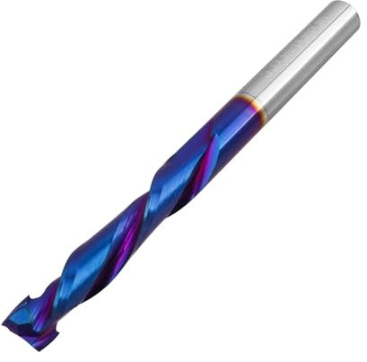 Gasea 1/4 Inch Shank Compression Flat Nose Spiral End Mill CNC Router Bits, 2 Flute Up & Down Cut Nano Blue Coating Wood End Milling Cutter Tool 1/4 x 1/4 x 1-1/4 x 3