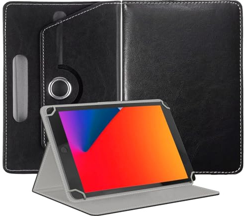 EKAM Universal Stand Folio Case Cover for All 7 Tablets, (Fire 7 tablet, Lenovo Tab M7 7 inch) Galaxy Tab E 7.0/ Tab A 7.0/ Oasis/Lenovo/RCA Voyager and More 6.5-7.5 inch Tablet (Black)