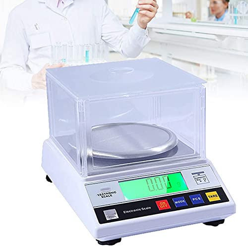JUELIN Balance Alimentaire, Balance électronique précise de Haute précision, Balance de Laboratoire de Pesage de Bijoux avec Fonction de comptage, pour Cuisine Industrielle, 300g/0.1g, 600g/.01g