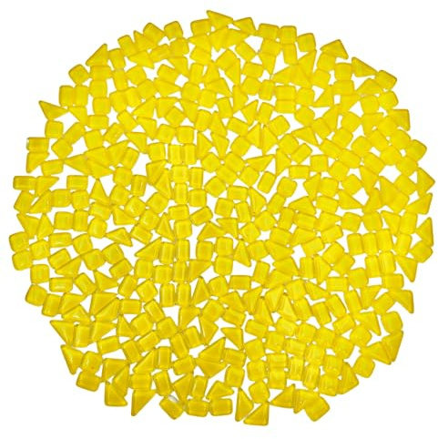 500g/2.2lb Kristallglas Mosaikfliesen, Glasmosaikstücke für Handwerk, Unregelmäßige Mosaikstücke für Heimdekoration oder DIY-Handwerk, Mosaikherstellung Zubehör. (Gelb)